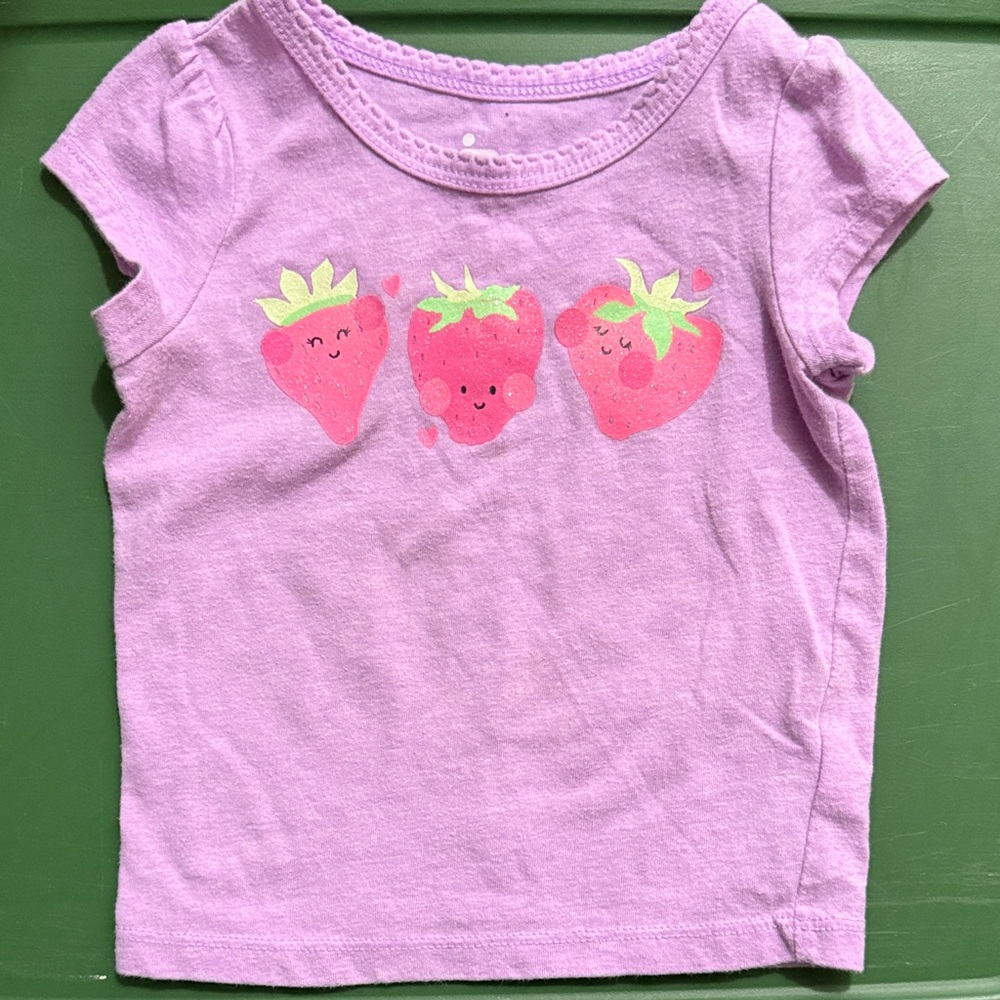 Circo Lavender Tee with Pink Strawberry Trio 5/$25 🤍💚